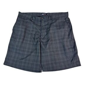 Chaps Golf 78 Mens Plaid Performance Shorts Grey Black Size 40 Stretch